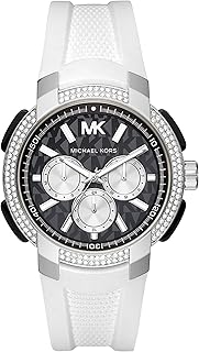 ساعة سيدني من الفولاذ المقاوم للصدأ مع سوار رياضي من السيليكون للنساء من مايكل كورس