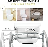 Vista 3 de Medical king Riel de seguridad para inodoro - Marco de seguridad para inodoro ajustable y desmontable con asas, rieles de seguridad para inodoro