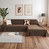 Vista 10 de MYSKY HOME Funda seccional para sofá para perros, 2 piezas de fundas para sofá en forma de L, funda para sofá lavable, protector de muebles, funda