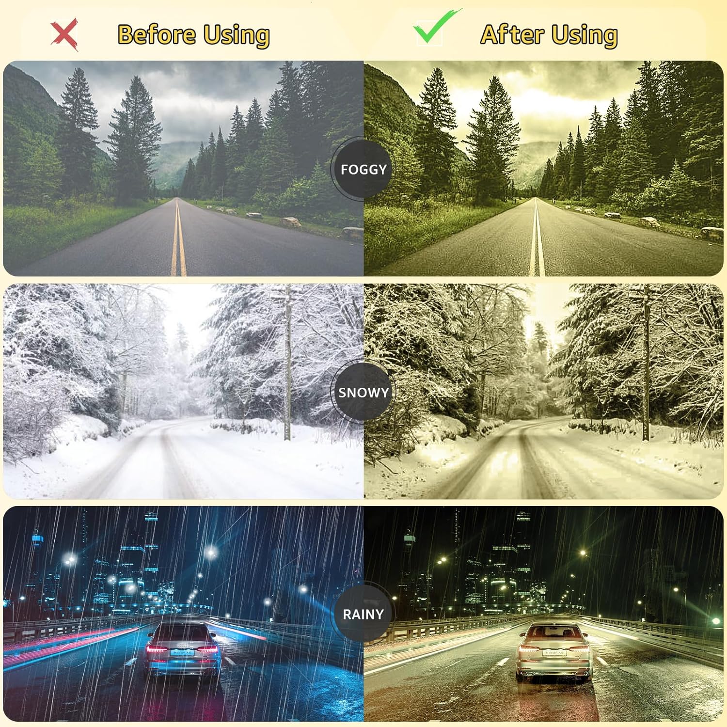 Myiaur Night Driving Glasses for Men Women, Polarized Anti Glare and UV400 Protection Yellow Lens Night Vision Glasses - Image 4