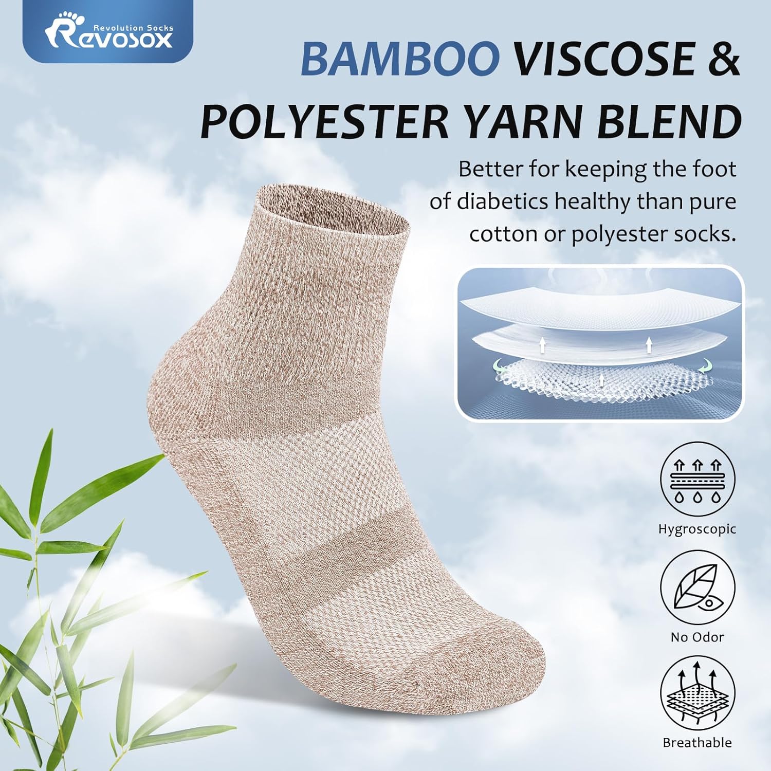 Diabetic Socks for Men Women,5 Pairs Bamboo Viscose Diabetic Ankle Socks for Women,Non-Binding Diabetic Socks 7-9 9-11(Black-Medium) - Image 4