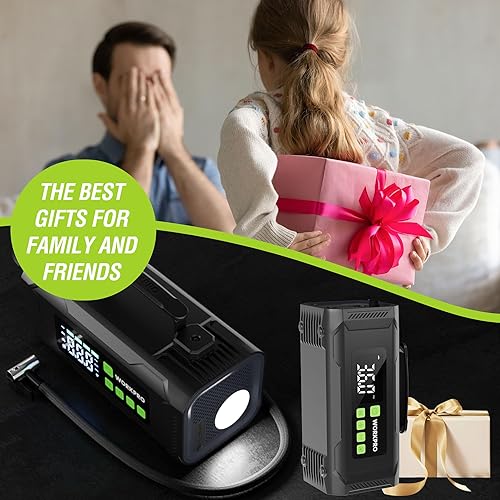 Miniatura 8 de WORKPRO Inflador de neumáticos, compresor de aire portátil, bomba de aire eléctrica de 12 V, 150 PSI para neumáticos de automóvil con medidor de