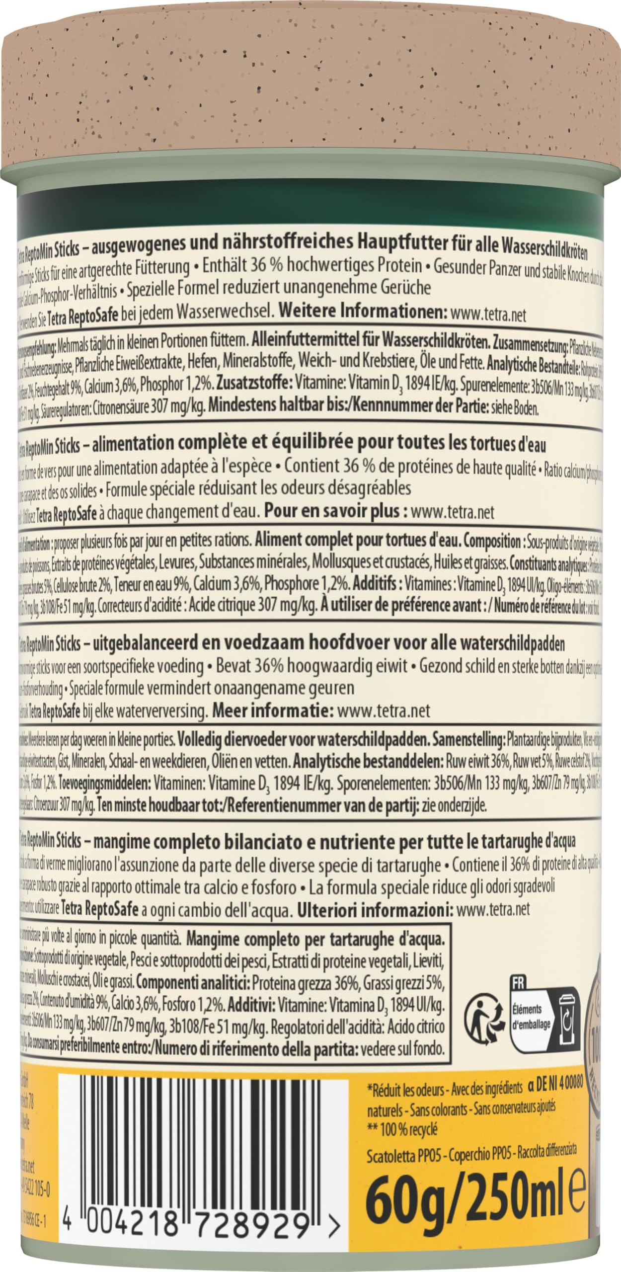 Tetra ReptoMin alimento para tortugas - alimento especialmente adaptadas a las tortugas, 250 ml — view 12