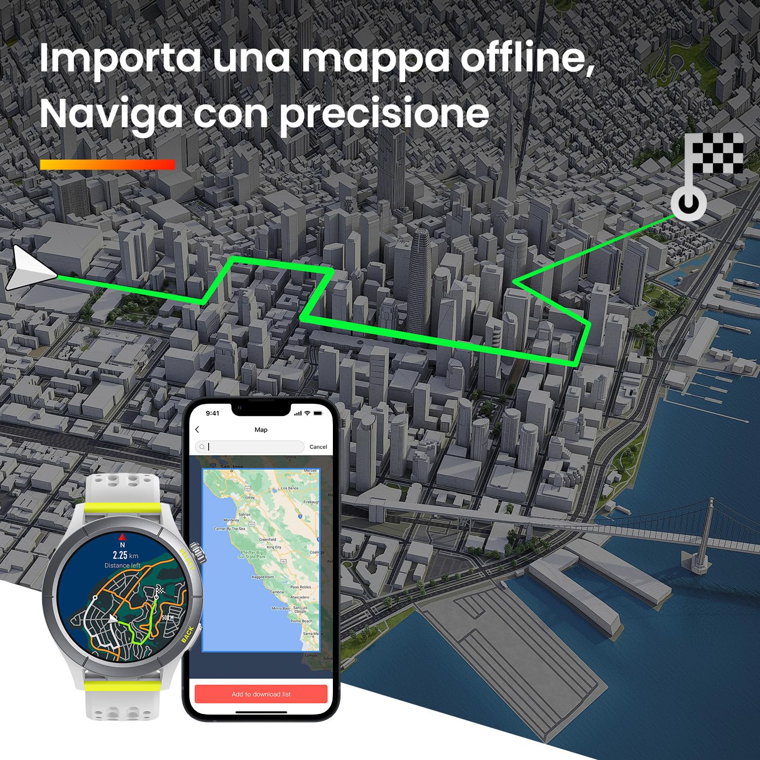 Amazfit Cheetah Round, 47 mm, Runner Smartwatch, GPS Dual-band, Navigazione Percorso, Mappe Offline, Allenatore di Corsa, Cardiofrequenzimetro, Alexa Integrato, 14 Giorni Durata Batteria