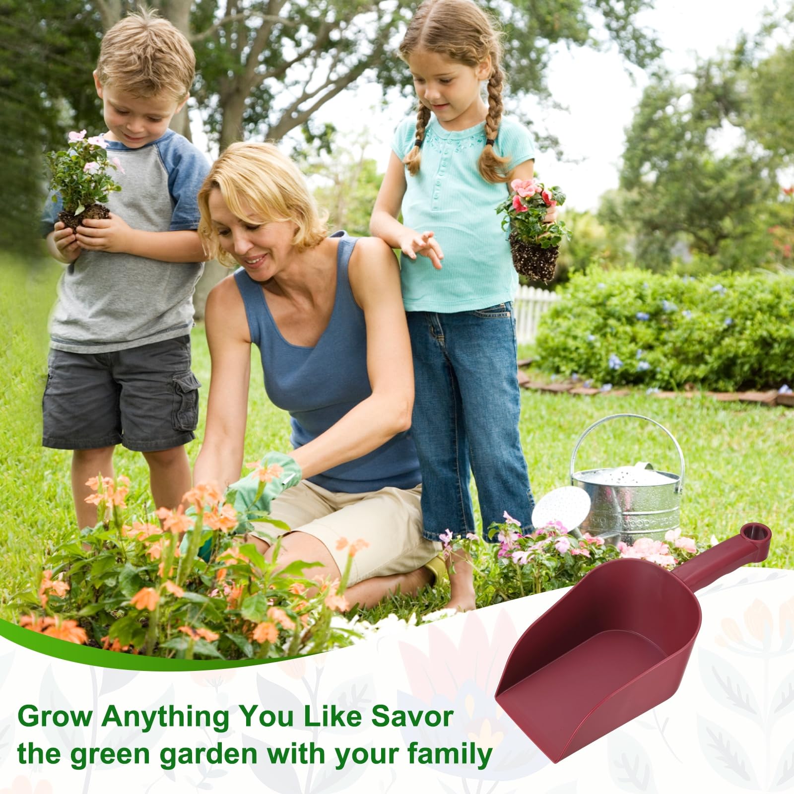 M METERXITY 2-Pack Pelle De Jardin Pelle À Main, 31cm/12.2 Pouces Outils De Jardinage en Plastique pour Creuser, Transplanter, Ameublir Le Sol Et Planter, Manche Ergonomique [Rouge Vin]