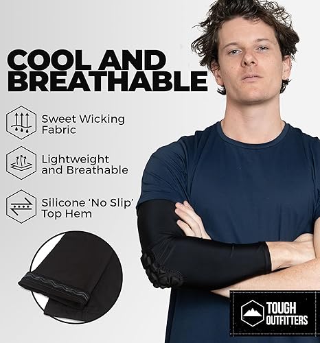 Miniatura 6 de Tough Outdoors Manga acolchada para el brazo, manga de codo acolchada, manga de brazo de baloncesto, manga para codo de voleibol, almohadilla de