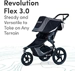 Poussette de jogging BOB Gear Revolution Flex 3.0, Noir Graphite | Poussette de jogging polyvalente ; poussette tout terrain avec suspension de style VTT et pneus gonflés à l'air ; compatible avec siège auto