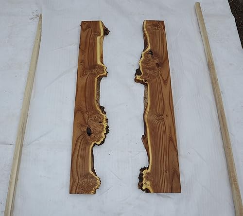 Miniatura 5 de Live Edge - Losas semiprocesadas de madera de oliva rusa con borde vivo para proyectos de madera, estantes o mesas de café de río epoxi, etc. Set
