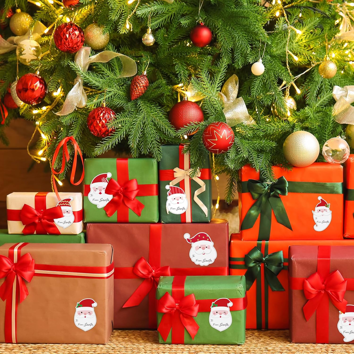 Christmas Gift Tags Stickers, 96Pcs Christmas Gift Labels Stickers, Self-Adhesive Christmas Name Tags for Xmas Gifts Wrap Presents Boxes Decoration, 2 x 3 Inch (Santa Claus) - Image 6