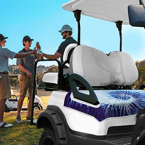 Miniatura 5 de YOKYHOM Fundas de asiento de carrito de golf de verano, toallamanta de asiento delantero de carrito de golf azul tie-dye para EZGOYamahaClub Car y