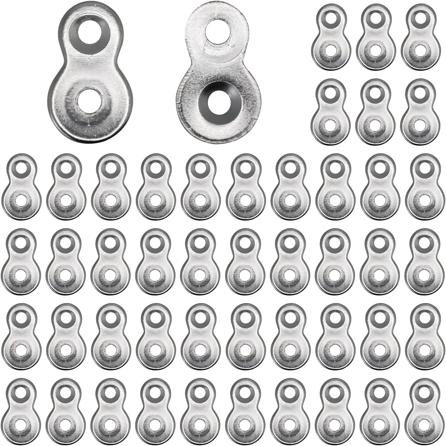 SUUJI Heavy Duty 48 Pcs Figure 8 Fastener, 12 Gauge Steel, Desk Top Connector, Silver