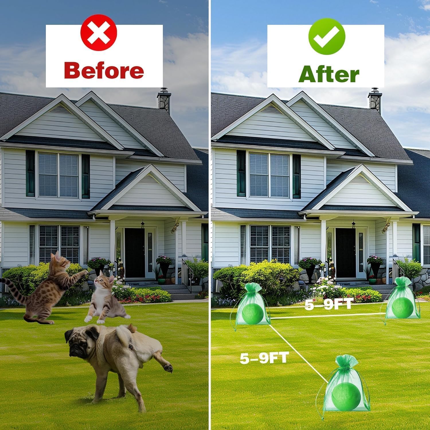 Cat and Dog Repellent for Home & Garden | Natural Peppermint Oil Pet Deterrent to Prevent Scratching & Chewing on Furniture, Curtains, Plants | Indoor & Outdoor Use | Safe for Family & Pets | (1) pack of 10 3