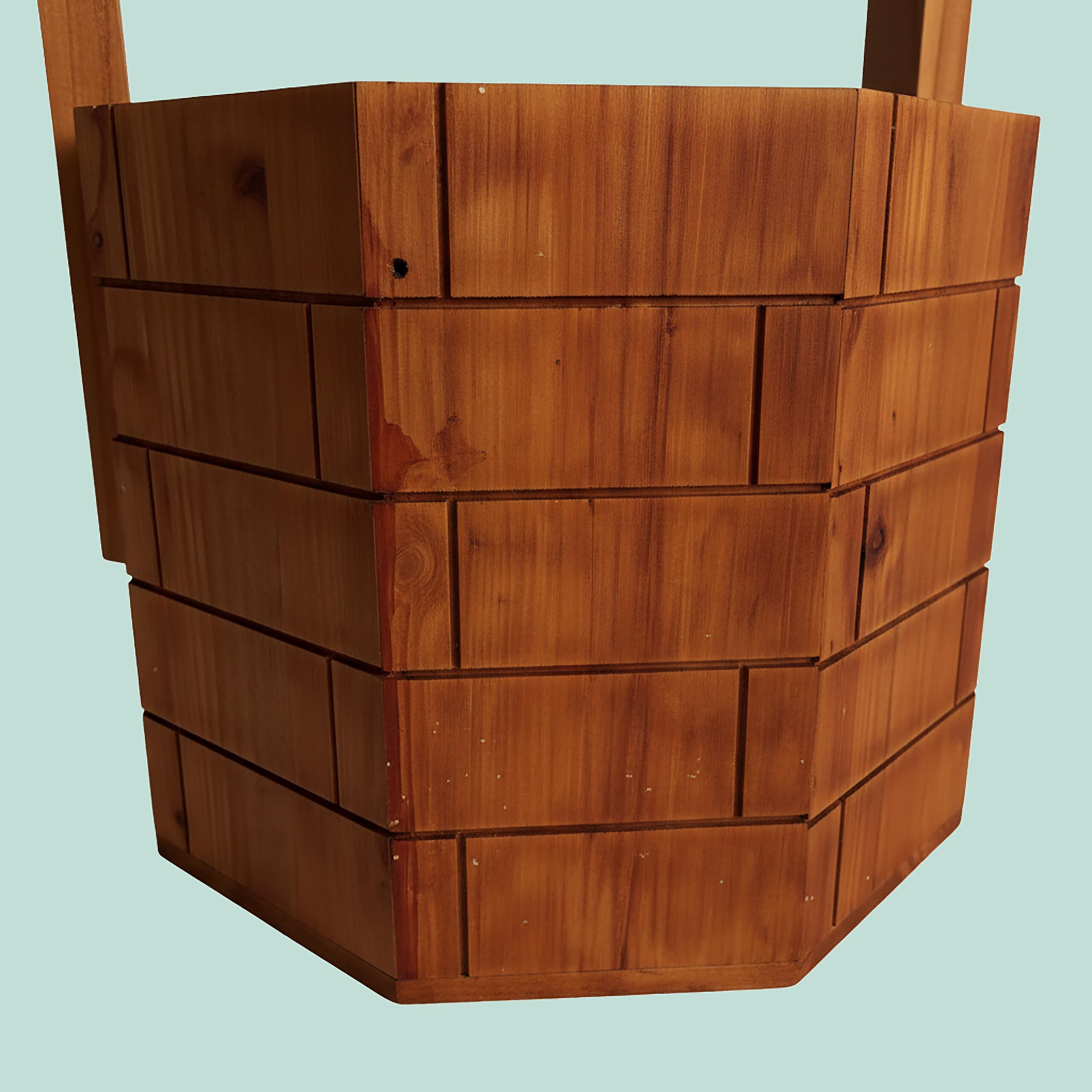 Relaxdays Puits décoratif Effet Brique pour Jardin, en Bois, Orange, 75 x 43 x 31 cm
