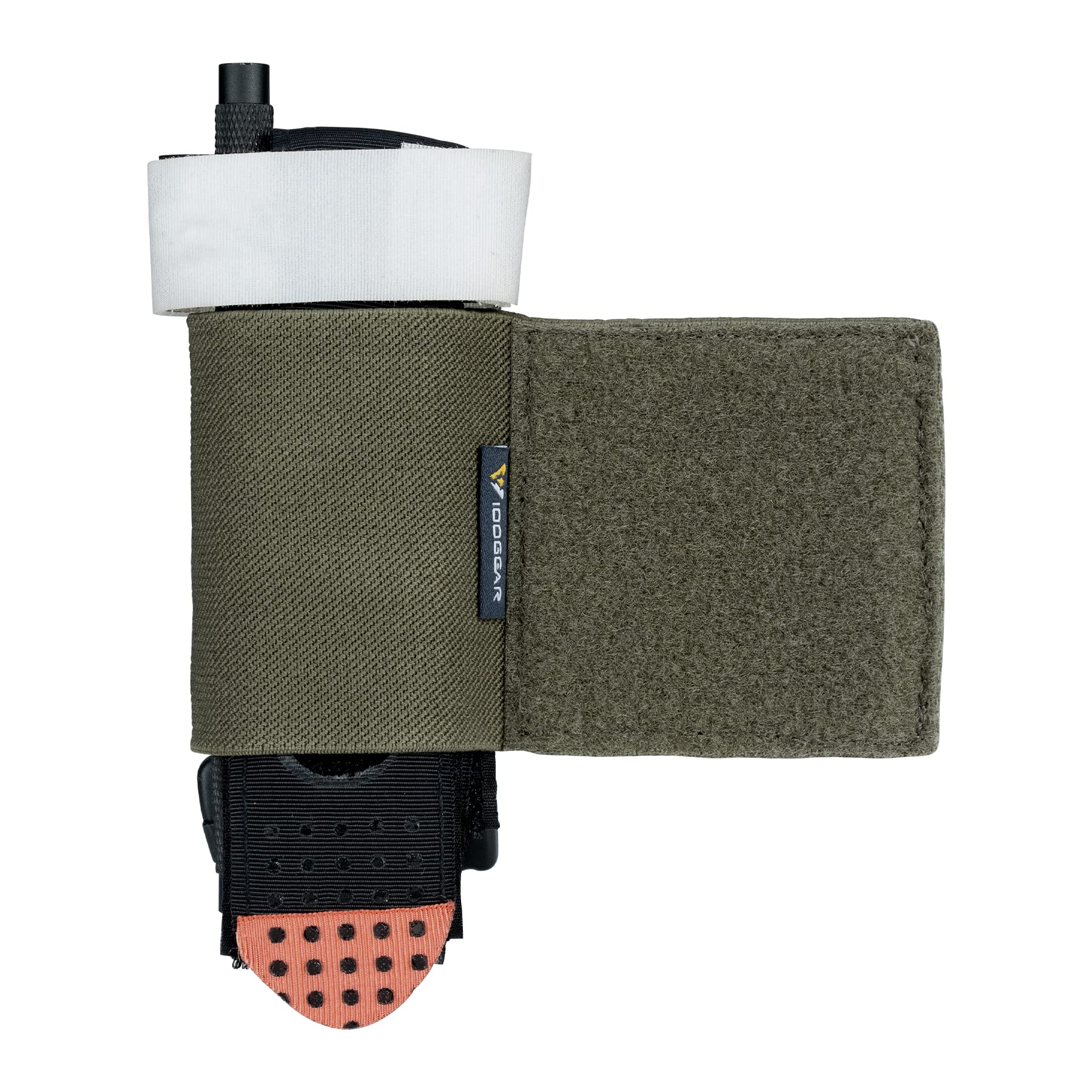 IDOGEAR Tactical Tourniquet Holder for Duty Belt with Hook and Loop Elastic Tourniquet Pouch for Tactical Belt Vest Chest Rig(Ranger Green)