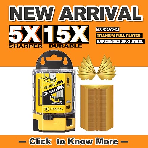 Miniatura 2 de Lnchett 100-Pack Utility Knife Blades, Tough SK-2 Razor Blades for Utility Knife Box Cutter, With 1-blade & 5-blade Dispenser, Standard Replacement