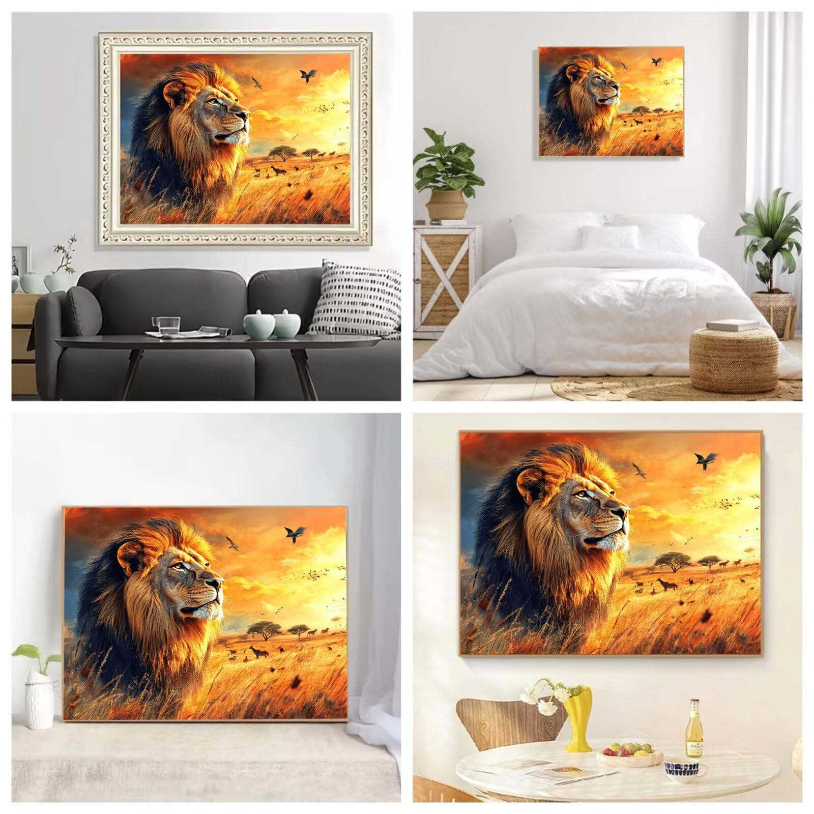 Lion Diamond Art Animal Zestawy do malowania diamentami, kryształowe zestawy artystyczne dla dorosłych, klejnoty, sztuka i rękodzieło, dla dzieci w wieku 10 lat, DIY, pełny zestaw mozaikowy do