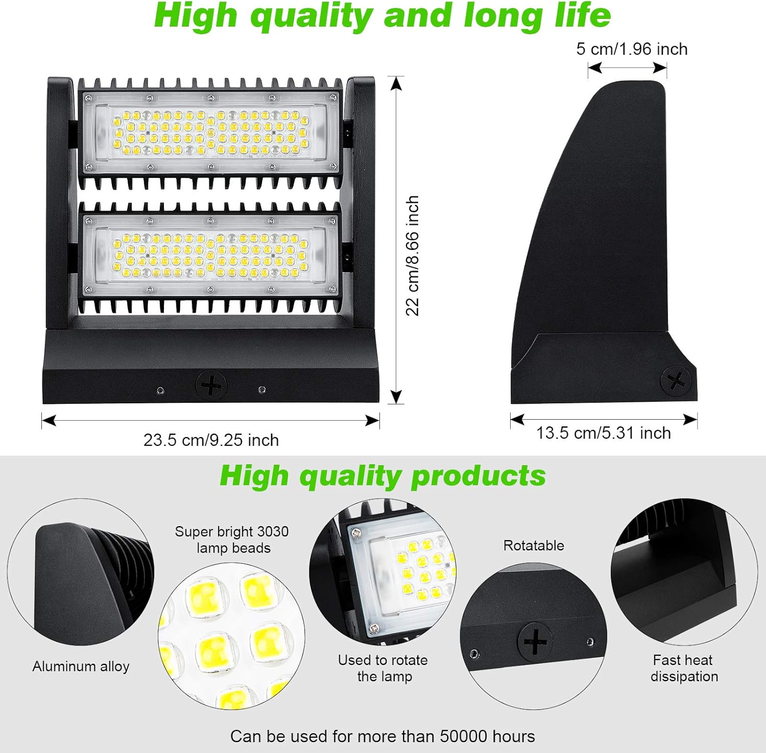 Exclusive Discount 70% Price LED Wall Pack 80W 5000K Natural White 12800LM IP65 Waterproof Rotary Adjustable Wall Light Industrial Residential Commercial Lighting Lamp Best Review LED Wall Pack 80W 5000K Natural White 12800LM IP65 Waterproof Rotary Adjustable Wall Light Industrial Residential Commercial Lighting Lamp