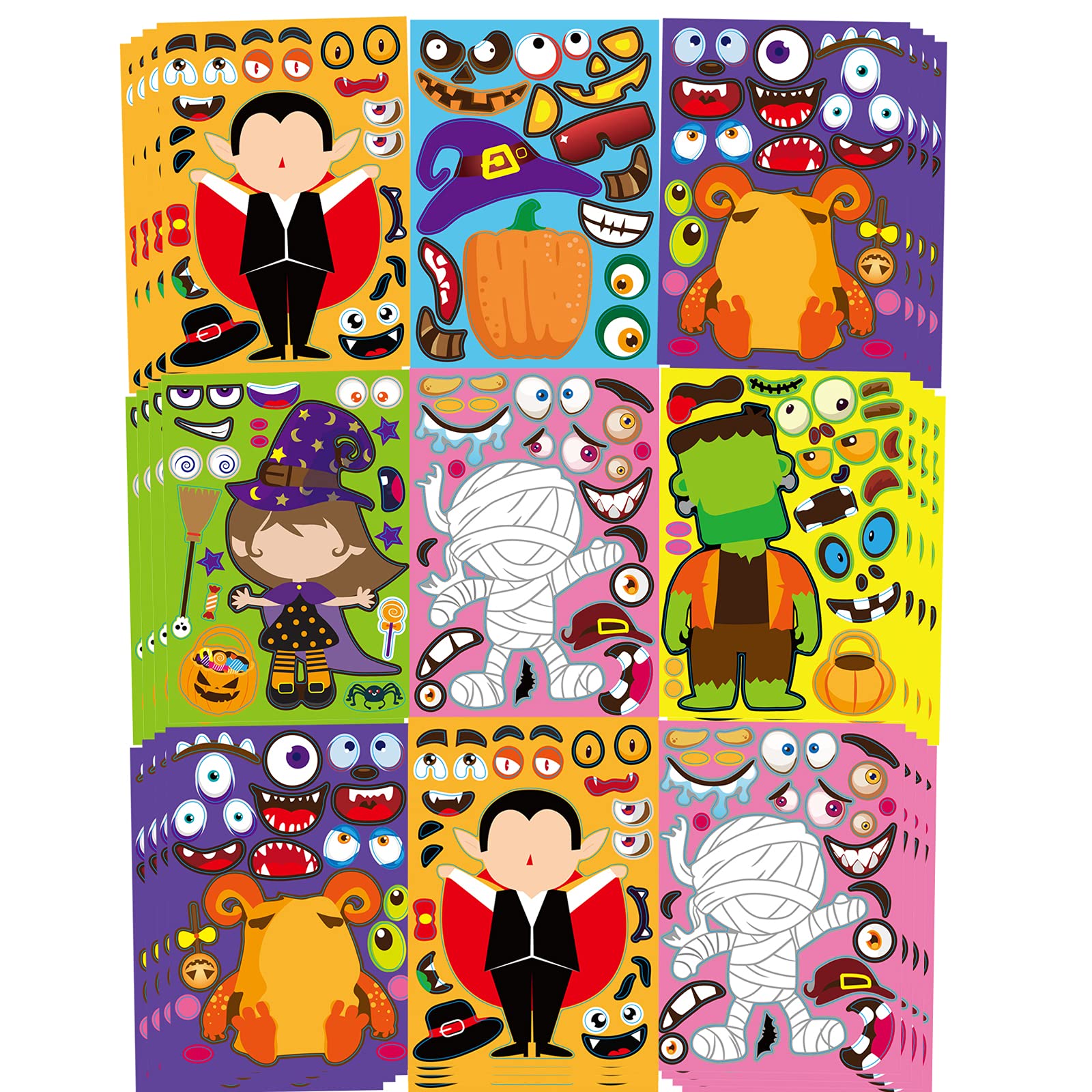 Buy 42 Sheets Halloween Party Games Stickers For Kids Make Your Own Buy 42 Sheets Halloween Party Games Stickers For Kids Make Your Own