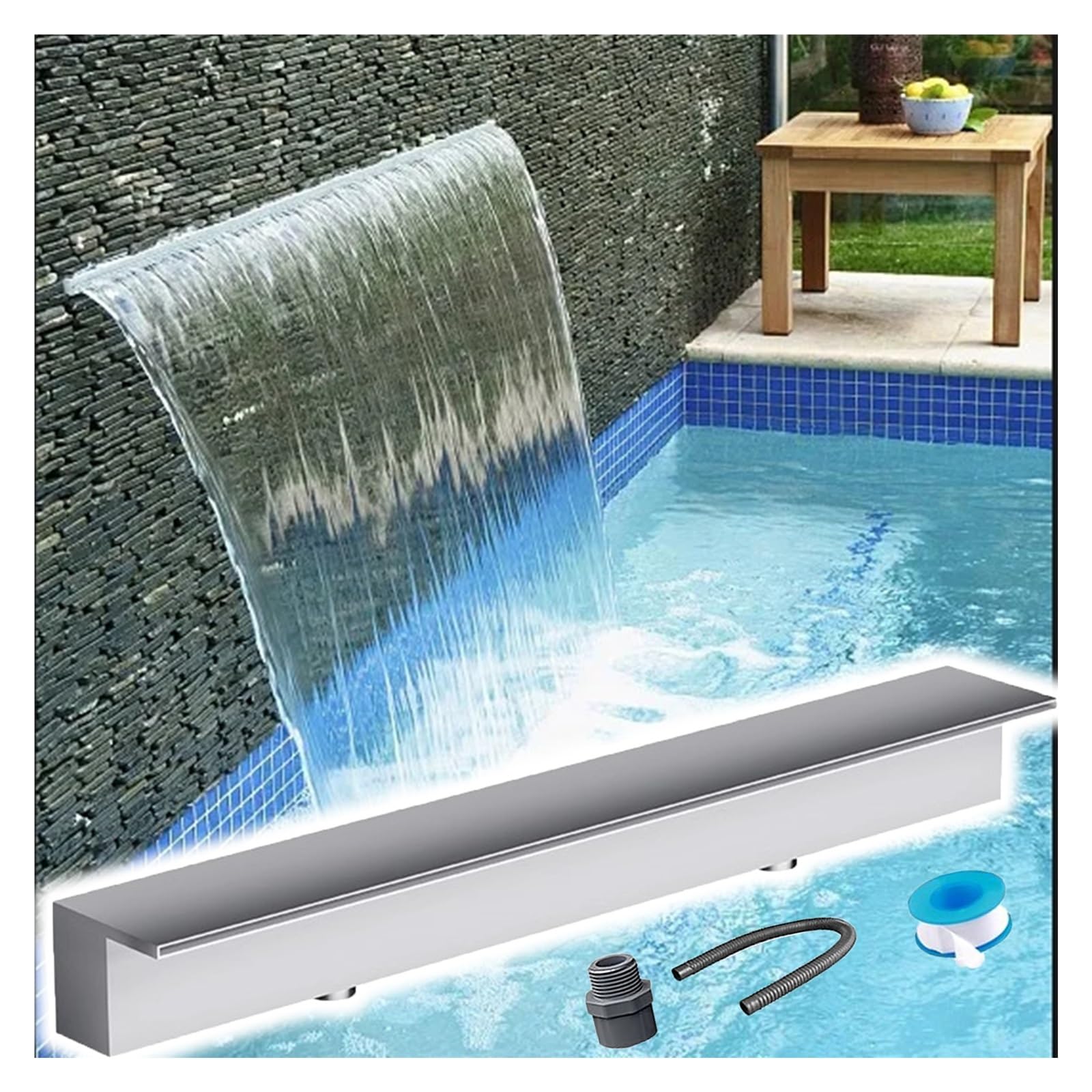 Fontaine de piscine décorative pour transformer votre cour en havre de paix