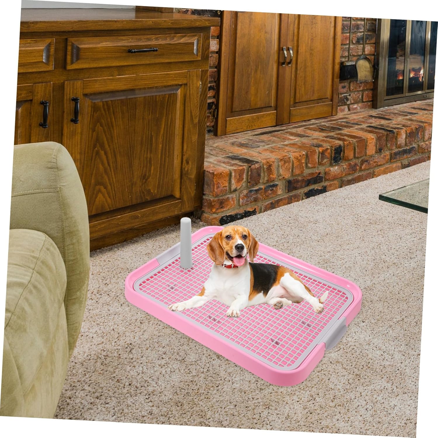 SUPVOX Indoor Dog Toilet Pet Potty Tray Anti-Slip Breathable Plastic Grid Design 18.89X14.17X1.37In for Home Use