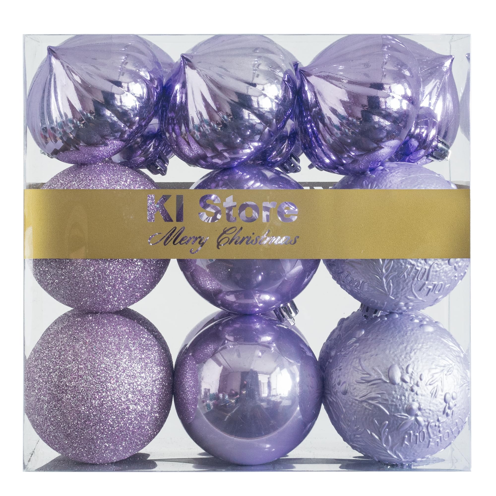 KI Store 18 bolas de Navidad 8 cm púrpura lavanda árbol de Navidad adornos de decoración irrompibleBolas para colgar Navidad decoraciones festivales decoraciones Navidad