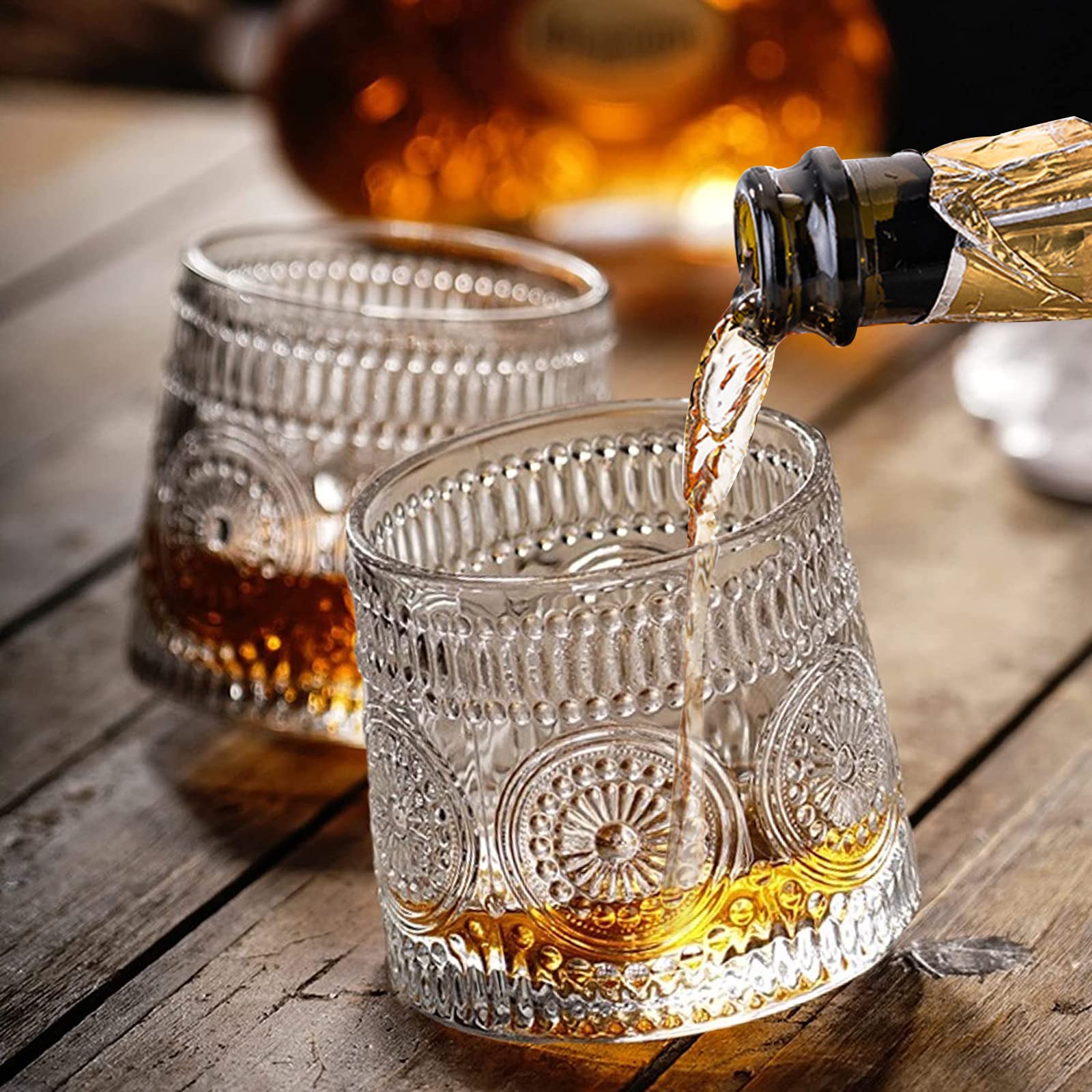 Zestaw 2 szklanek do whisky, 255 ml bez ołowiu kryształowy kubek do whisky, wyroby do picia pudełko prezentowe do szkockiej, burbonu, ginu, tonika i ni koktajlu itp