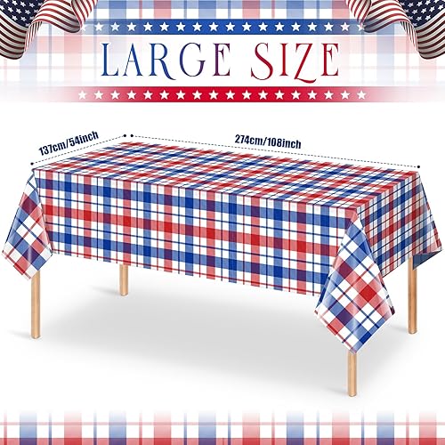 Miniatura 9 de 3 manteles de fiesta a cuadros de búfalo de Navidad, mantel rectangular de plástico desechable rojo y verde para Navidad, suministros de fiesta de