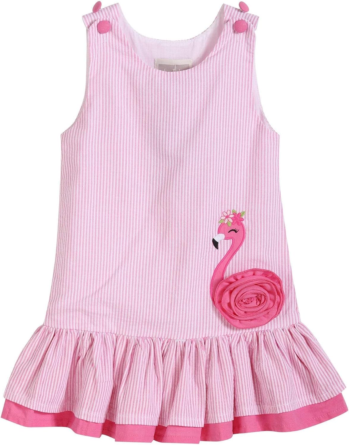 Lil cactus Baby and Toddler Girls Flamingo Tulle Ruffle Dress