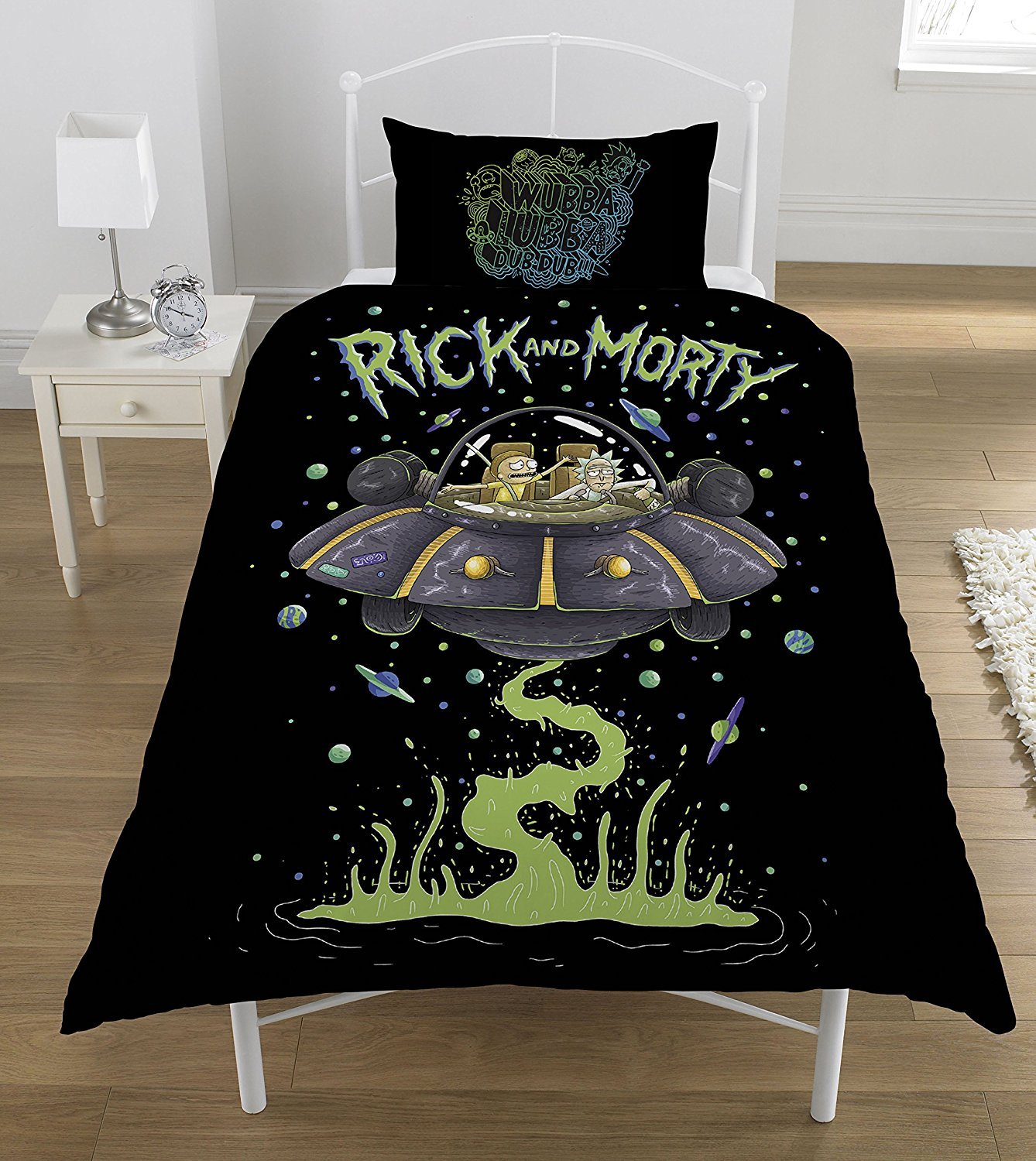 Rick And Morty Black Single Duvet Set Official Merchandise