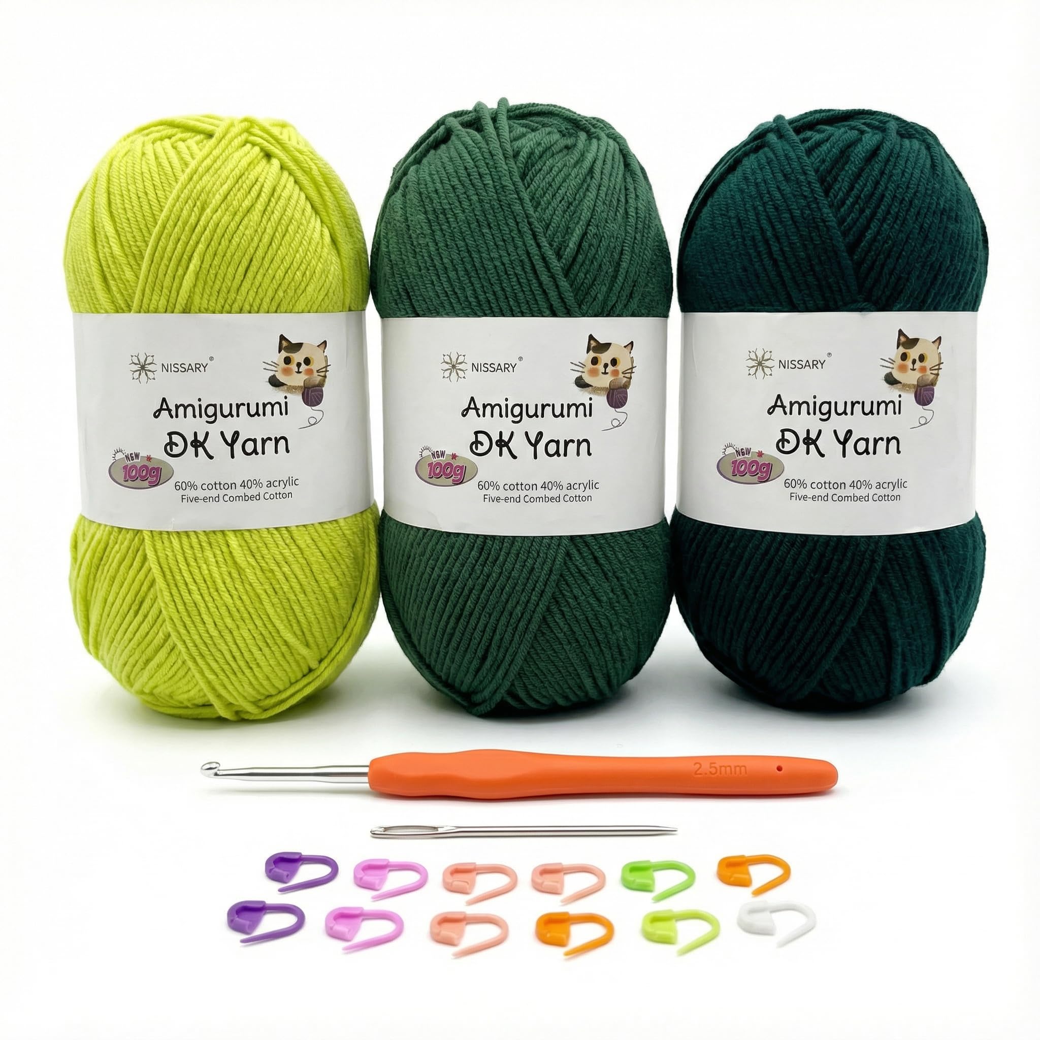 Häkelgarn,100g Baumwoll-DK-Garn 60% Baumwolle, 40% Acryl