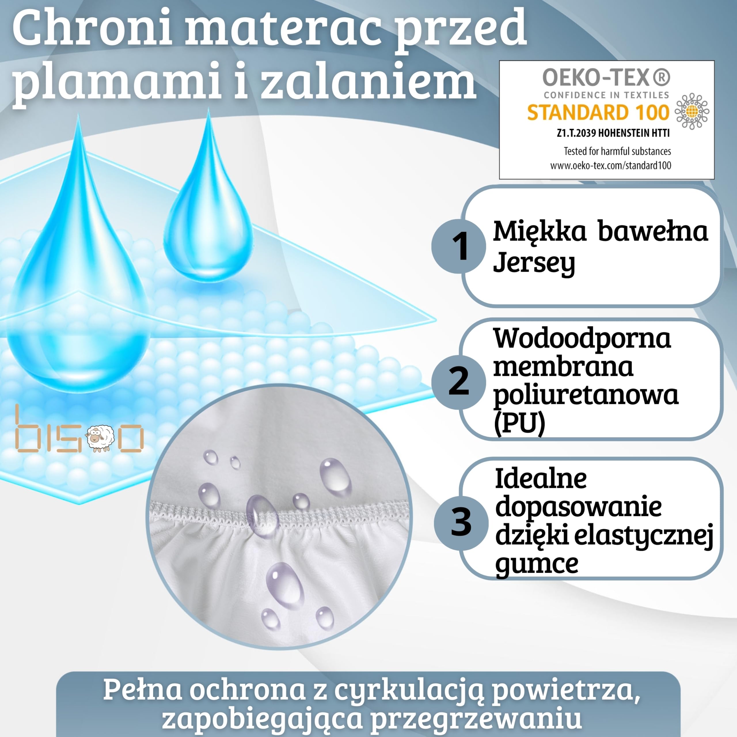 Bisoo Magic Sheet 60x120 Białe Prześcieradło z gumką do łóżeczka kojca | 2w1, Zastępuje Ochraniacz na Materac, Wodoodporne, Oddychające, Miękki Bawełniany Jersey Oeko-Tex