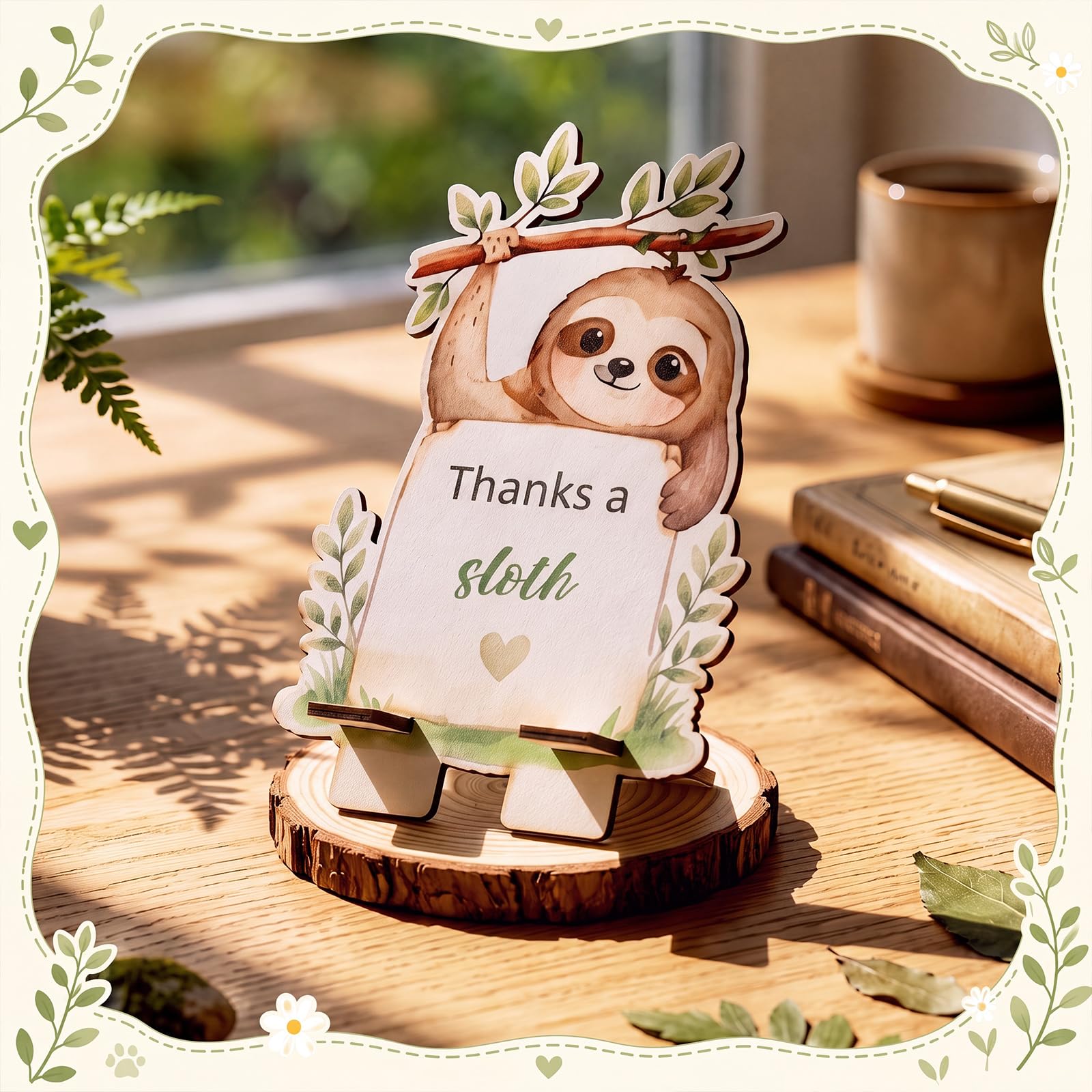Tellegloww Set di 20 supporti per telefono con animali ispiratori per dipendenti, grazioso accessorio da scrivania in legno, regalo di benvenuto ideale per dipendenti, personale e insegnante