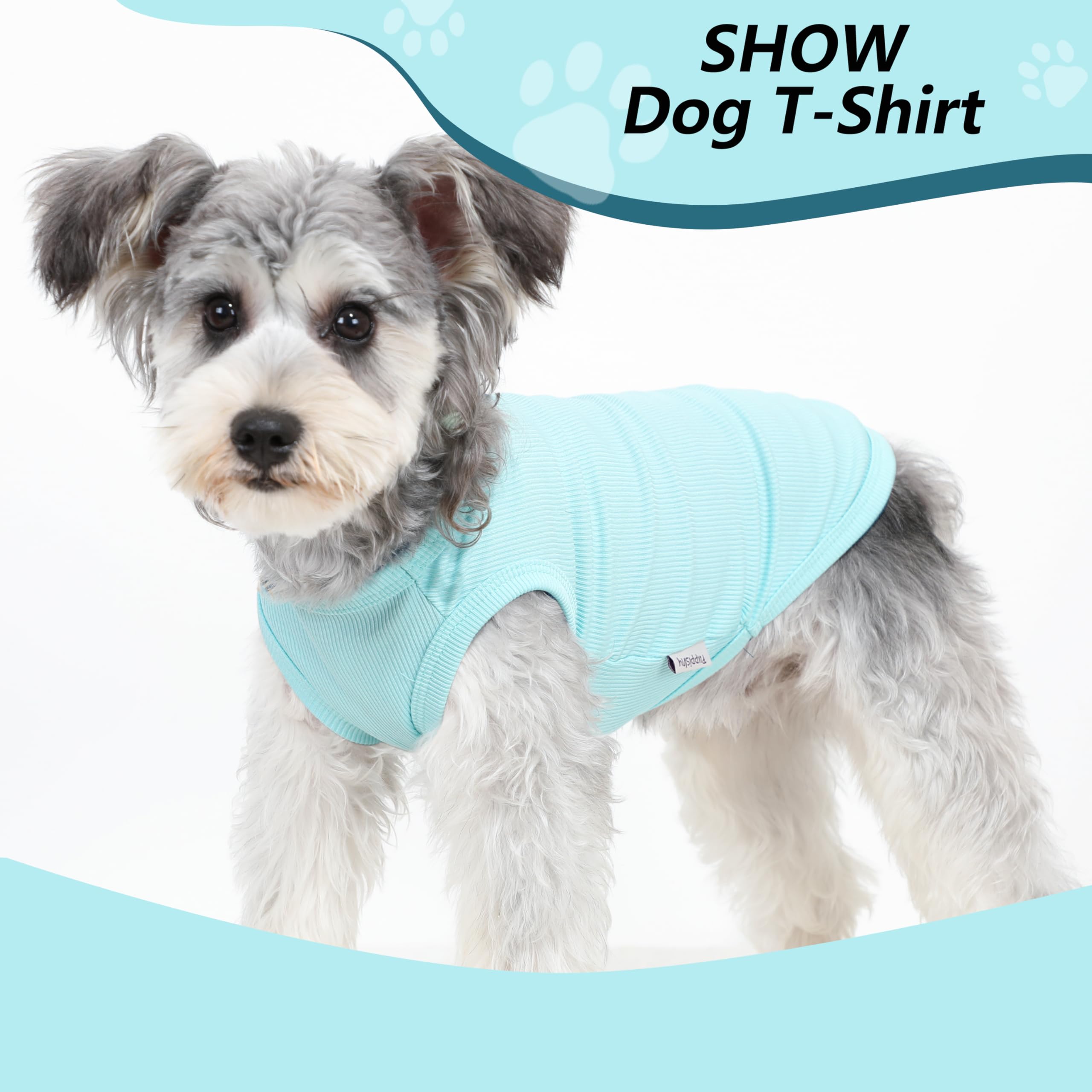 Paquete de 2 camisetas ligeras de verano para perros pequeños, ropa suave y fresca para mascotas, sin mangas, azul claro y cian oscuro, talla S