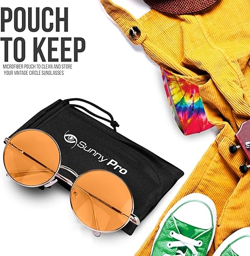 Miniatura 4 de Sunny Pro - Lentes de sol redondos con diseño de círculos retro con lentes tintados y protección UV400