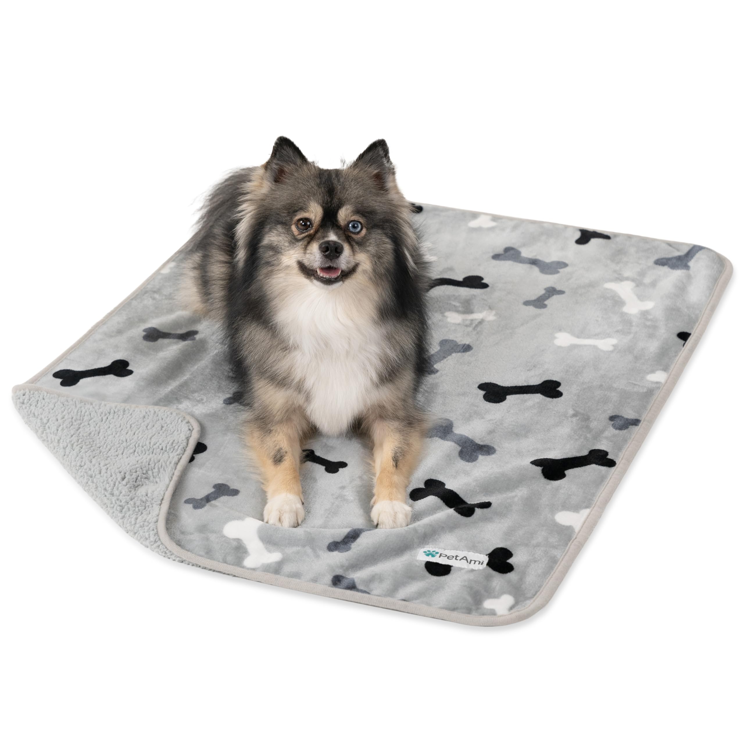 PetAmi Waterproof Dog Blanket for Small Medium Dogs, Pee Proof Pet Blanket for Couch Bed, Reversible Water Proof Blanket for Puppy Indoor Cat, Soft