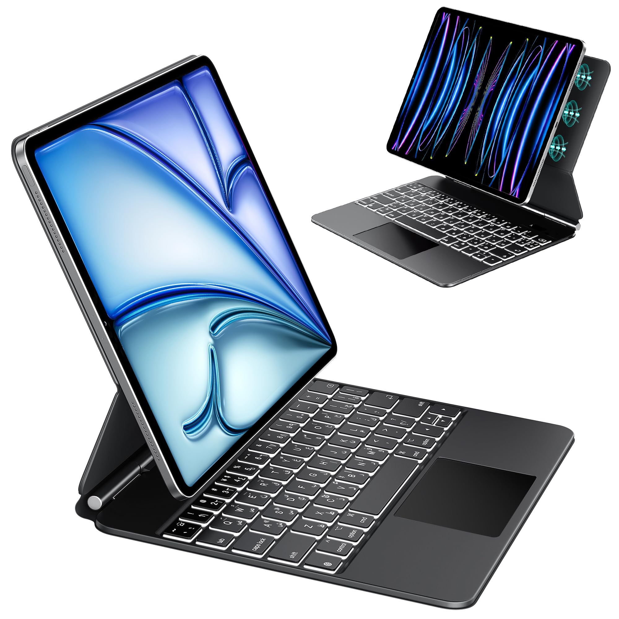 EAMPANG Arabic & English Magic Keyboard for Apple iPad Air 13 inch