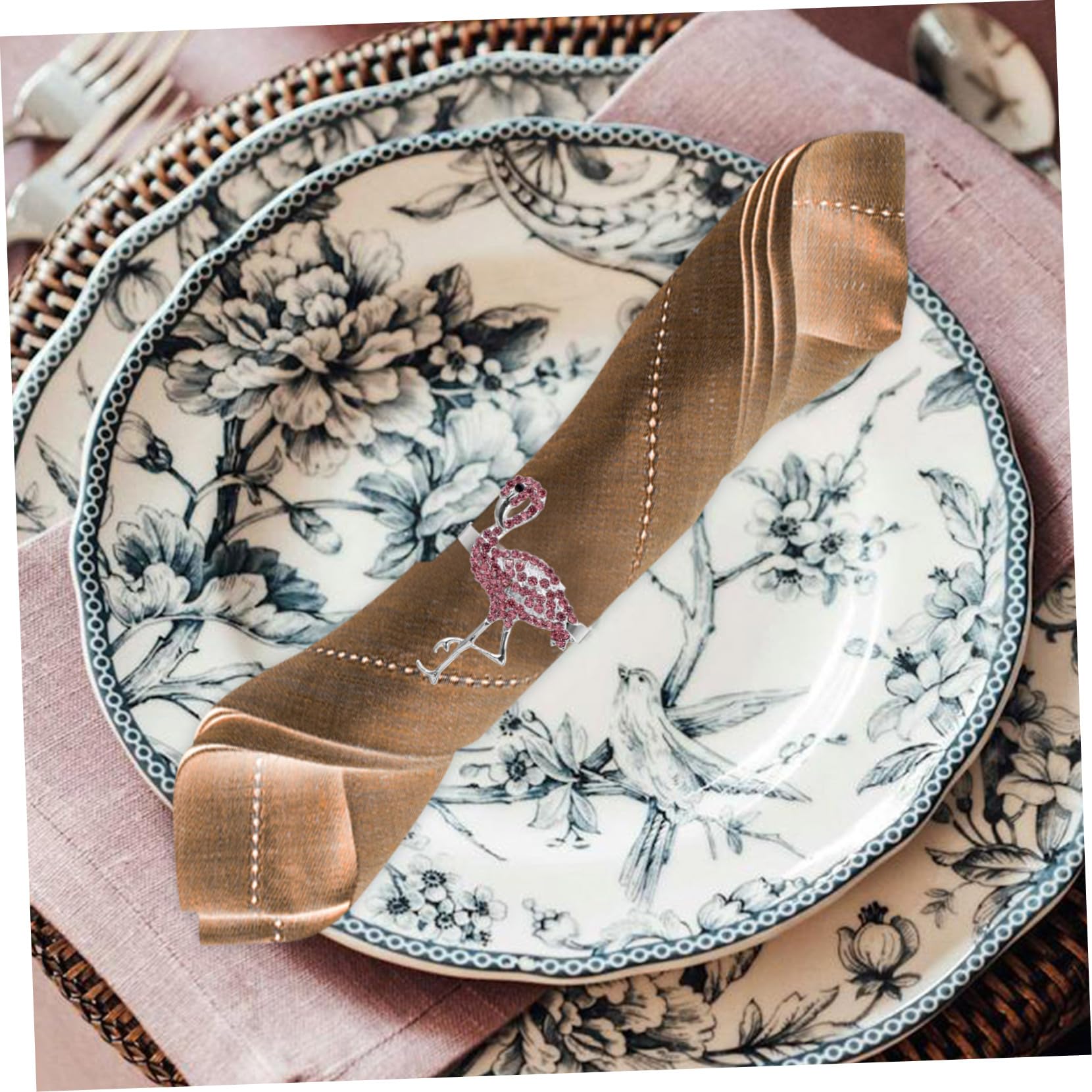 3 Ensembles Anneaux De Serviette Forme De Flamant De Décorations Élégantes pour Table Hawaïenne Accessoire De Chic pour Dîner Événements Spéciaux 4 Pièces * 3