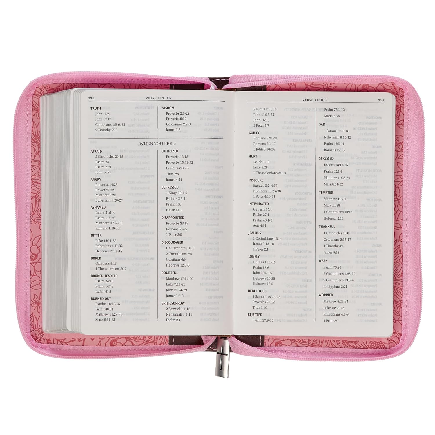 KJV Holy Bible, Mini Pocket Size, Faux Leather Red Letter Edition - Ribbon Marker, King James Version, Pink/Saddle Tan, Zipper Closure, 6.2" x 4.3" (KJV Pocket Editions) - Image 7