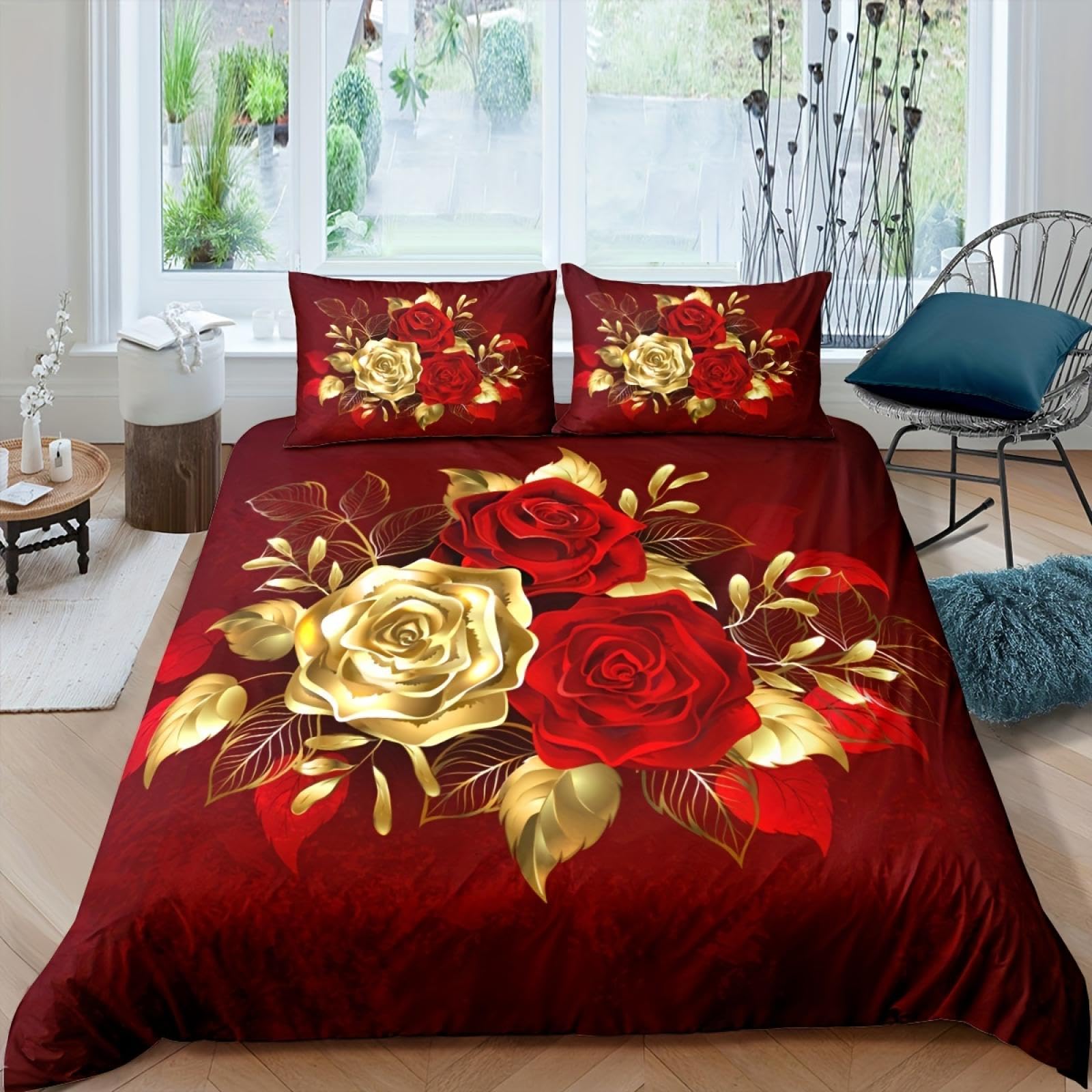 Parure de couette florale rose pour une décoration de chambre cocooning