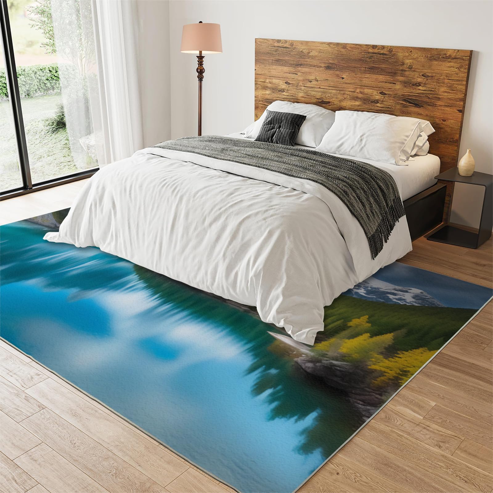 Amazon.com: Natural Landscape Mountains Forest Lake Art Carpets
