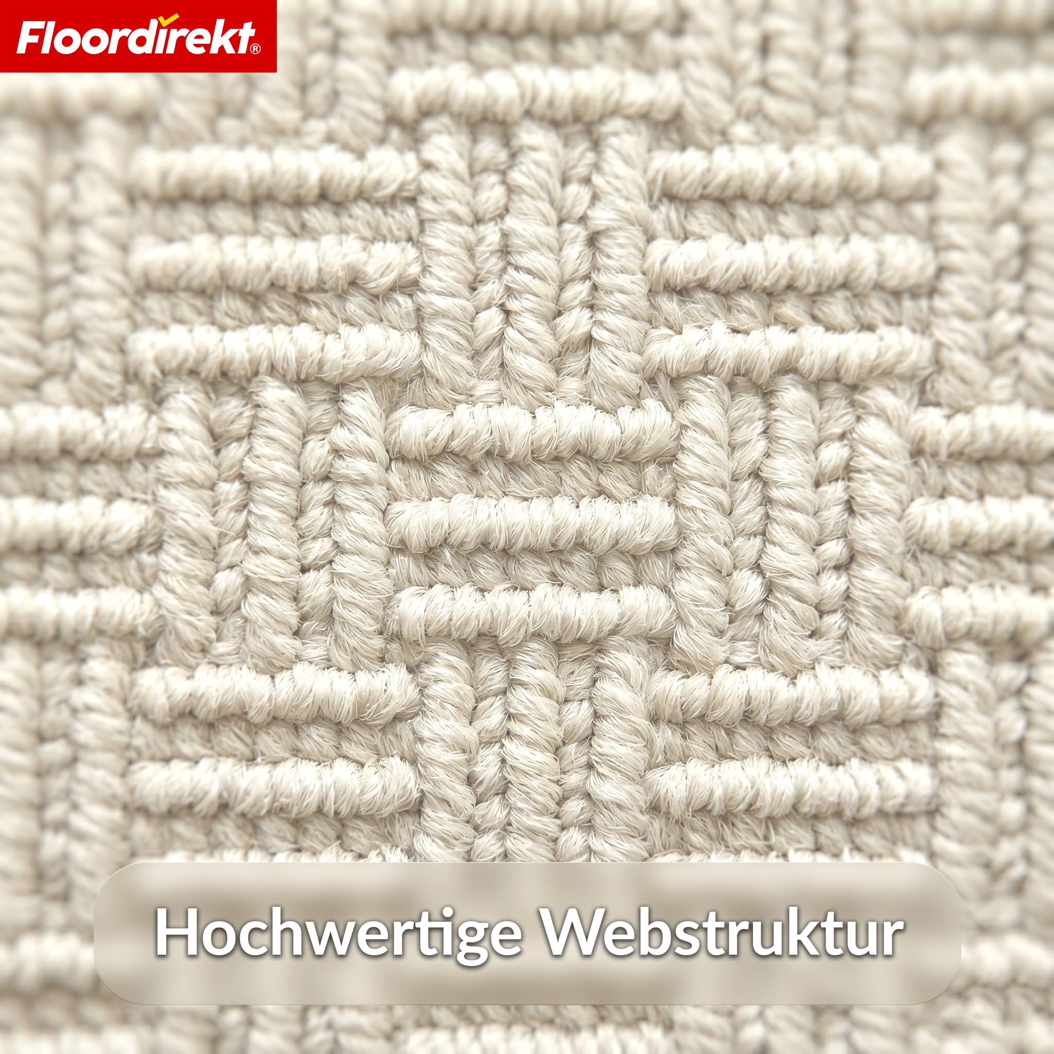 Floordirekt Chodnik dywanowy Monaco kremowy, 80 x 300 cm, chodnik do kuchni, przedpokoju i salonu, z drobnymi pętelkami, antypoślizgowy i antystatyczny, chodnik kuchenny, do przedpokoju