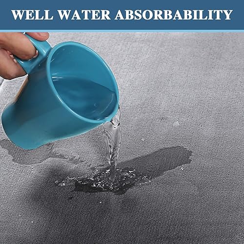 Miniatura 6 de H.VERSAILTEX Bath Mat Memory Foam Set Bathroom Rug Set Flannel Velvety Bath Mat Luxury Extra Soft and Absorbent Non Slip Rugs for Bathroom/Bedroom