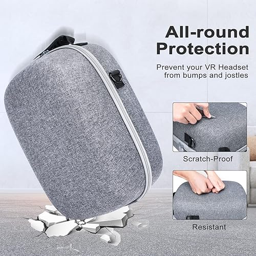 Miniatura 2 de FASTSNAIL Hard Carrying Case & Accessories Bundle Compatible with PS VR2, Protective Storage Case with Lens Protector, Shoulder Strap and Velcro