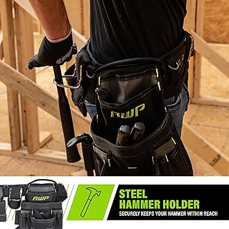 AWP Tool Belt Tool Rig, Durable Premium Utility Belt Organizer for Men & Women, Utility Work, Electrician, Mechanic