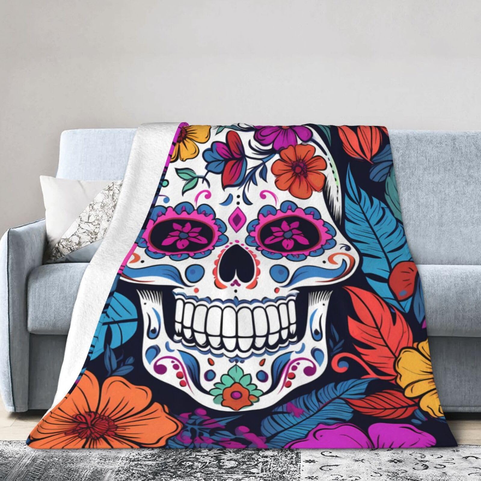 Amazon.com: UOYO Sugar Skull Fleece Blanket 40x30 Inch Day of The