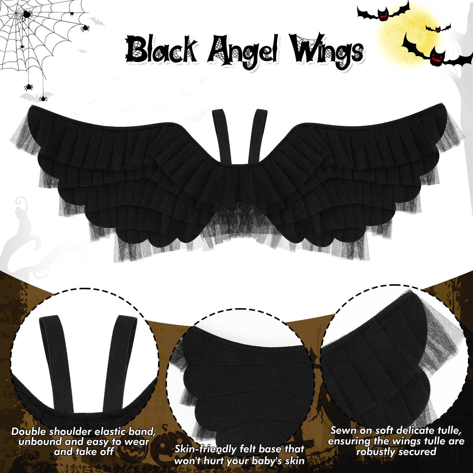 Boland - Set di costumi da angelo per bambini, ali e gonna, costume in maschera per feste a tema, Halloween, carnevale e Natale