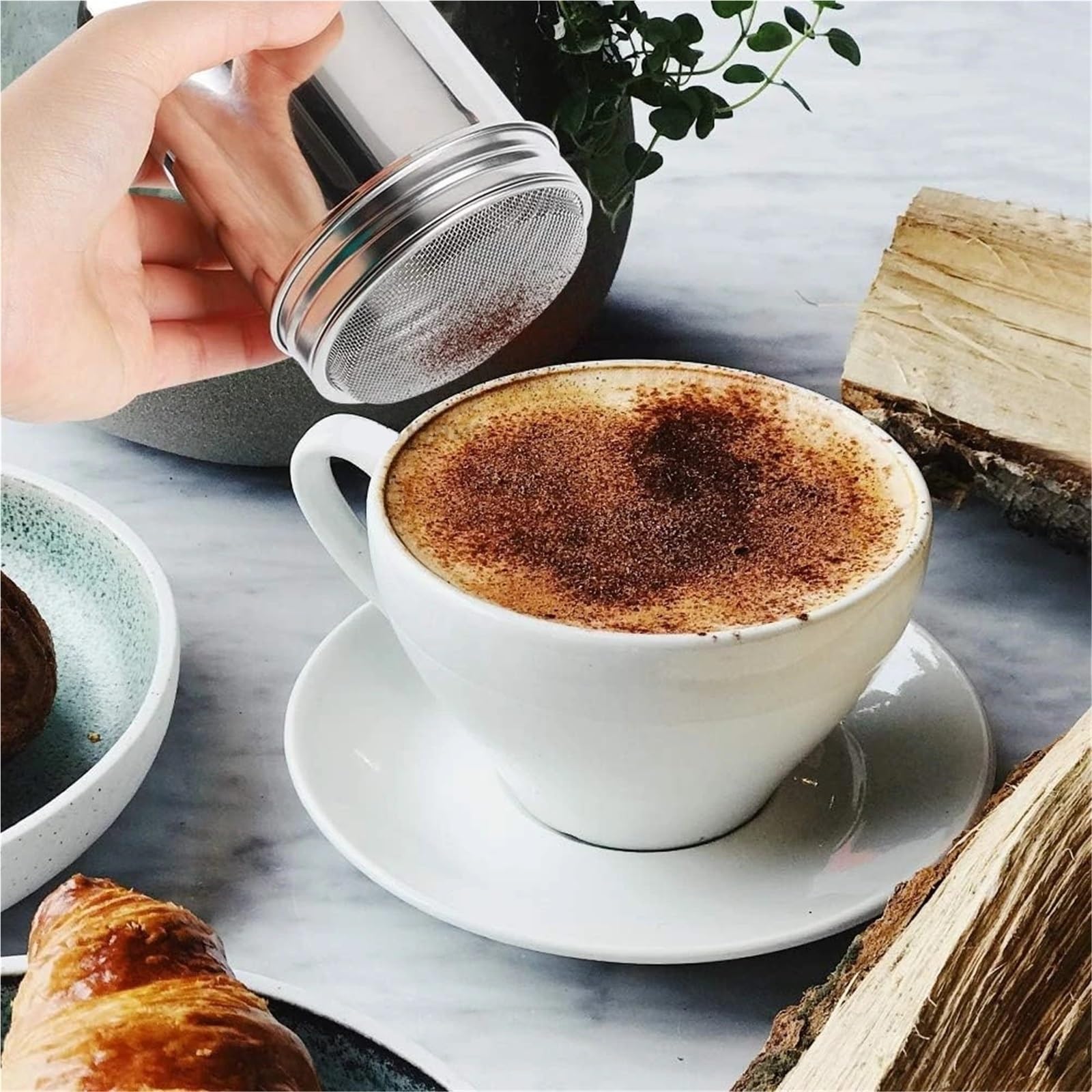 Shaker à café en acier inoxydable 3 pièces pour Farine Fine Sucre