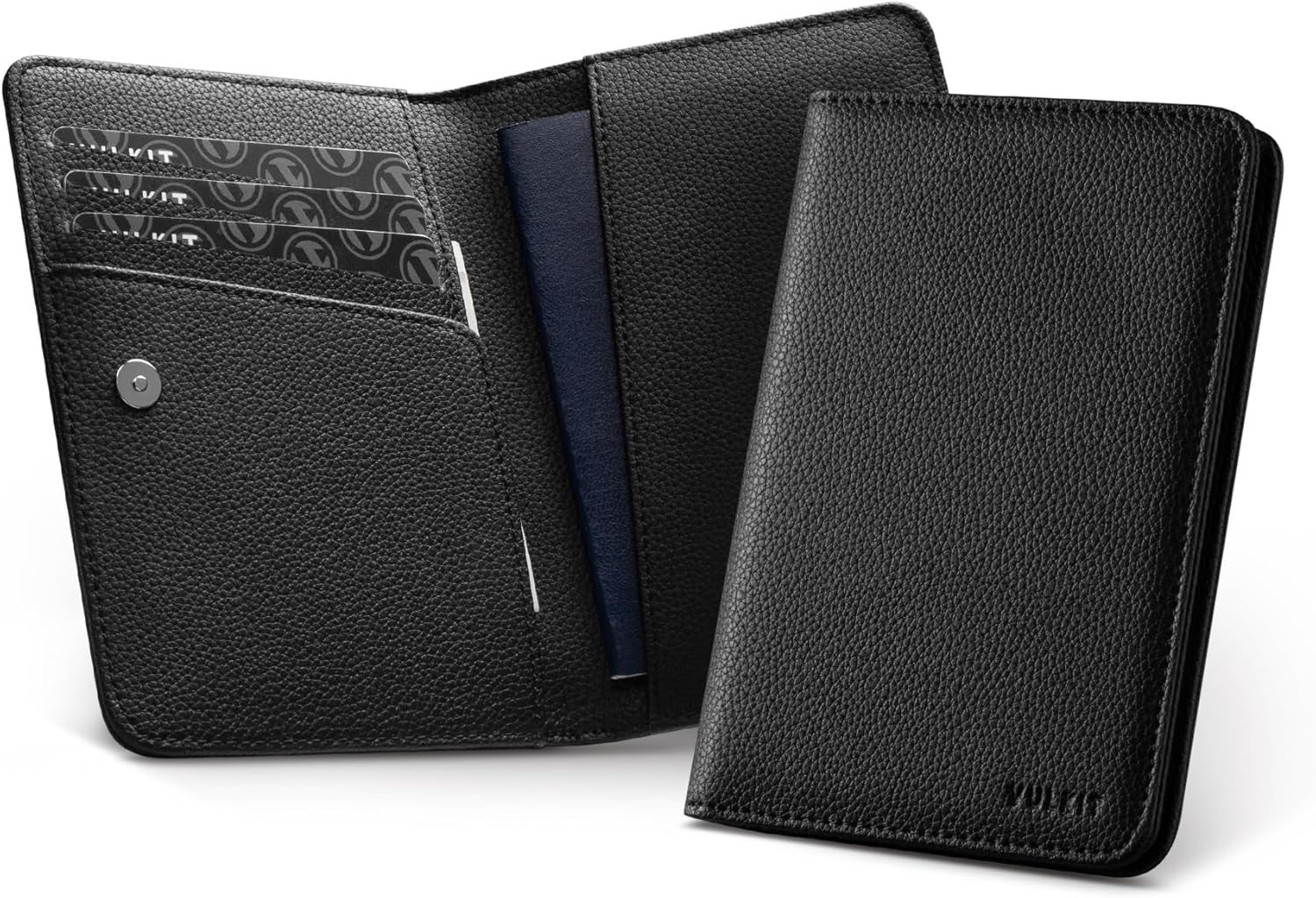 Portafoglio Da Viaggio VULKIT Con RFID - Per Passaporto, Carte, Biglietti, Pelle Elegante - Foto 10