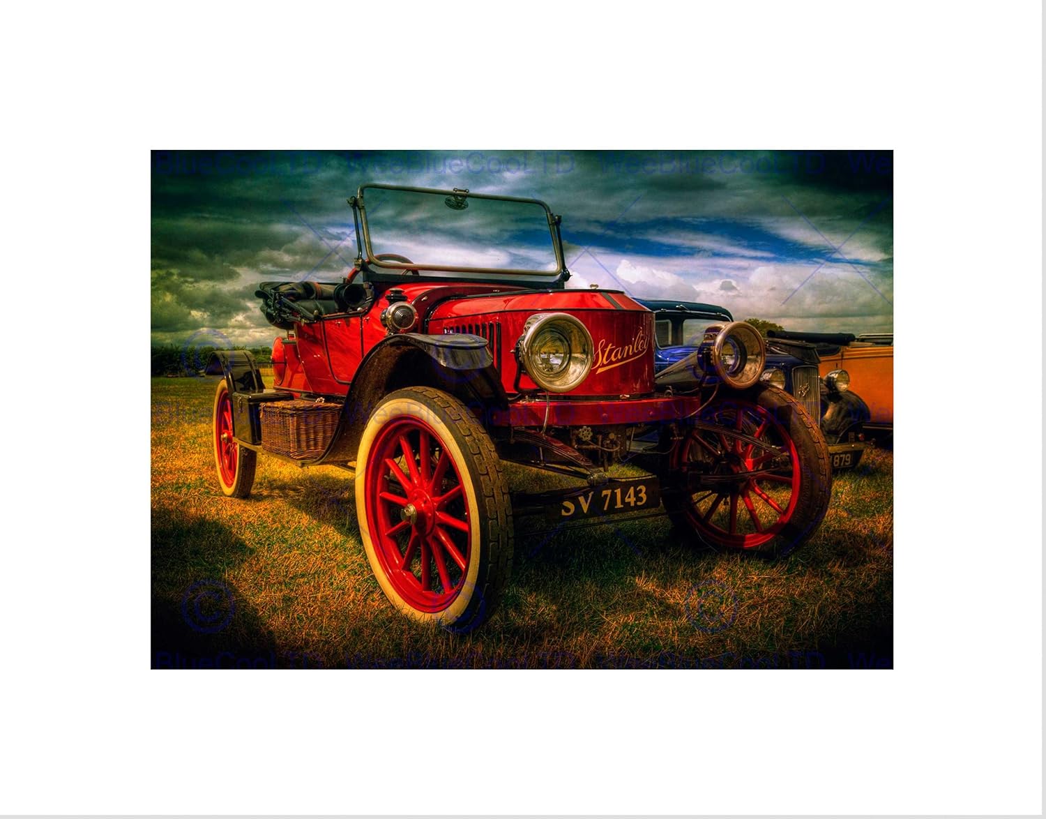 Amazon Com Vintage Red Old Car Classic Automobile Black Framed Art Print Picture B12x9417 Home Kitchen