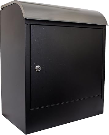WF-PB018 Selma Wall Mount Locking Mail and Parcel Box, Black/Silver